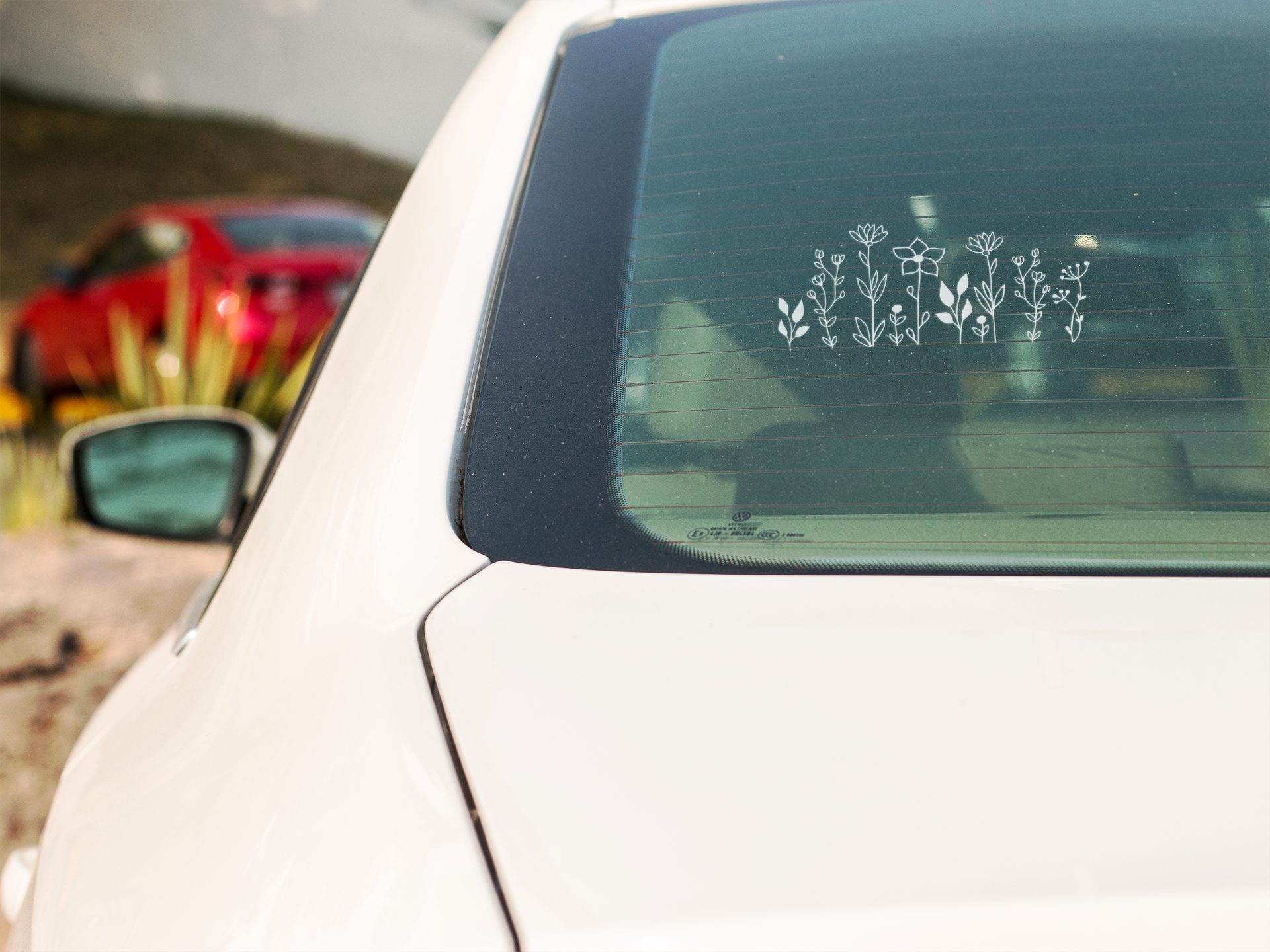 Wildflower Window Decal, Car Decal