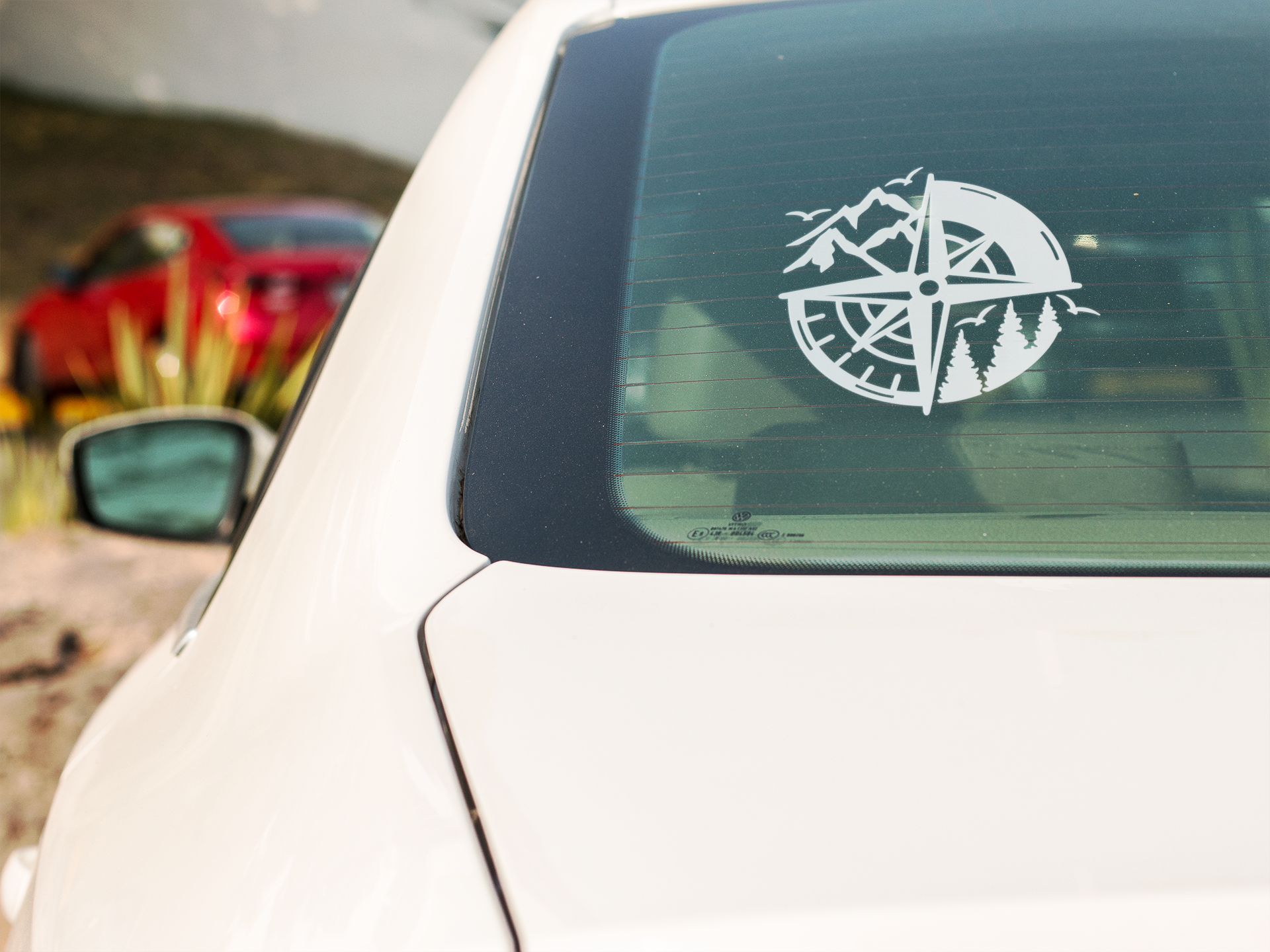 Adventurer Travel Compass Window Decal, Car Decal