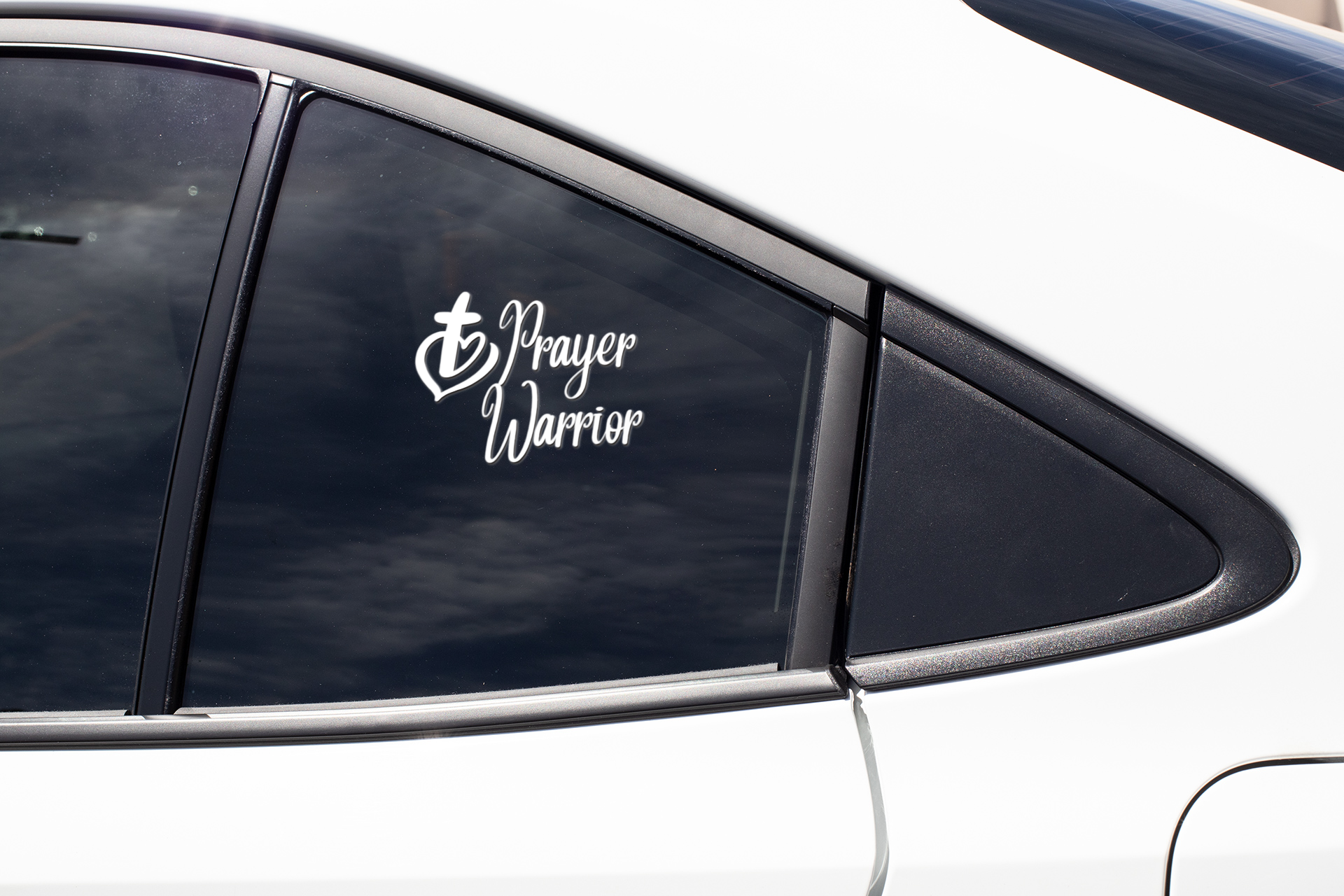 Prayer Warrior Window Decal, Car Decal